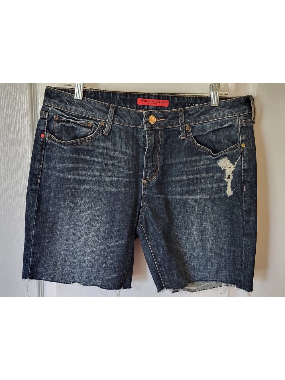 Articles of Society LA Women's Size 29 Cutoff Shorts Blue Distressed Denim Jeans